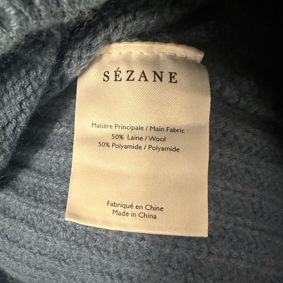 Sézane Solal Jumper / Sweater in Vintage Blue with Bobble Design - Picture 8 of 11